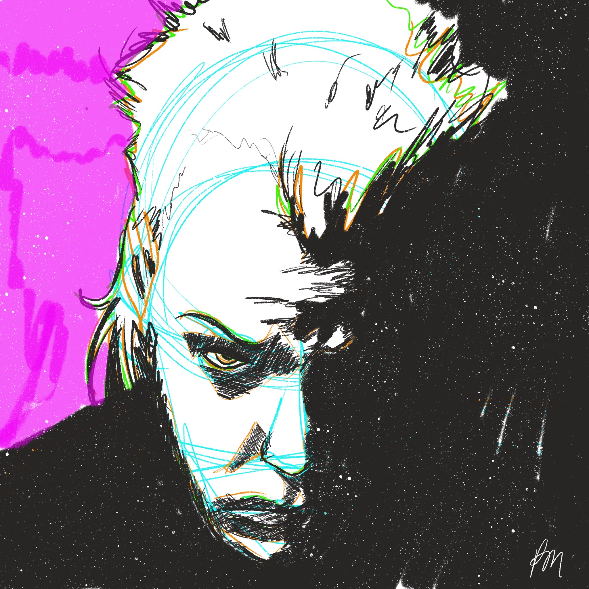 Digital Illustration of Keifer Sutherland based off of the promotional poster for The Lost Boys film from the 1980s